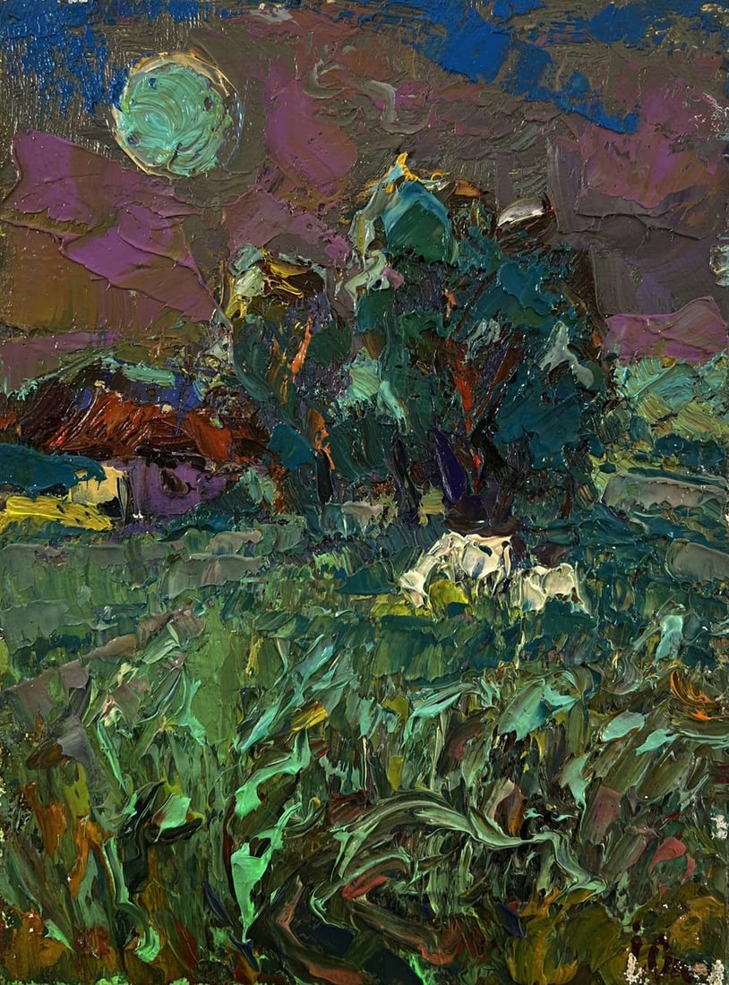 Oil painting The moon shines over the field Oleksiy Ivanyuk - 3