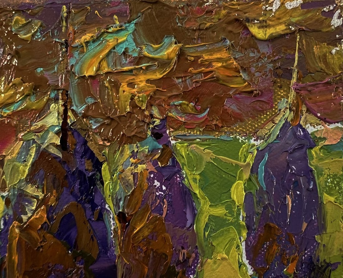 Oil painting Bright night over the field Oleksiy Ivanyuk - 4