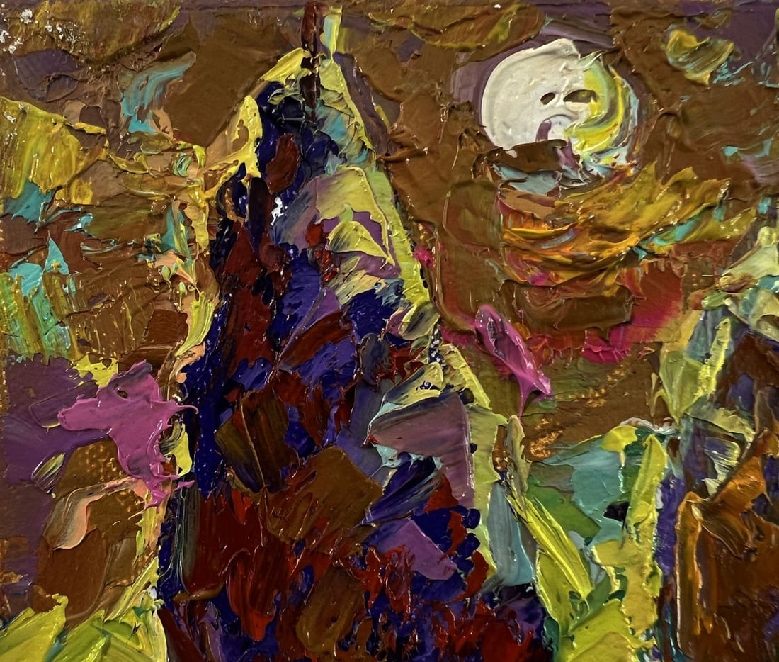 Oil painting Bright night over the field Oleksiy Ivanyuk - 7