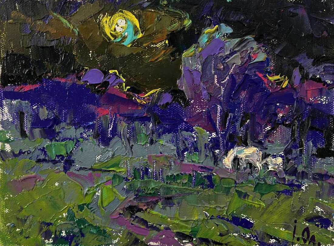 Oil painting Bright blue night Oleksiy Ivanyuk - 3