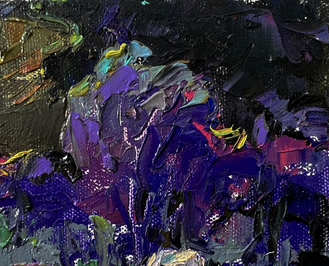 Oil painting Bright blue night Oleksiy Ivanyuk - 4