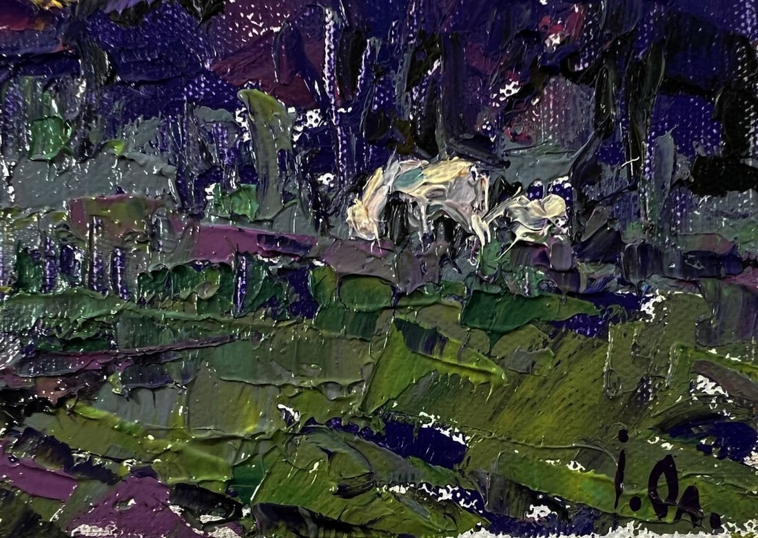 Oil painting Bright blue night Oleksiy Ivanyuk - 5