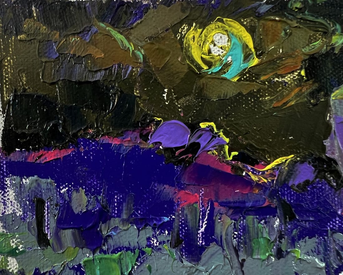Oil painting Bright blue night Oleksiy Ivanyuk - 7