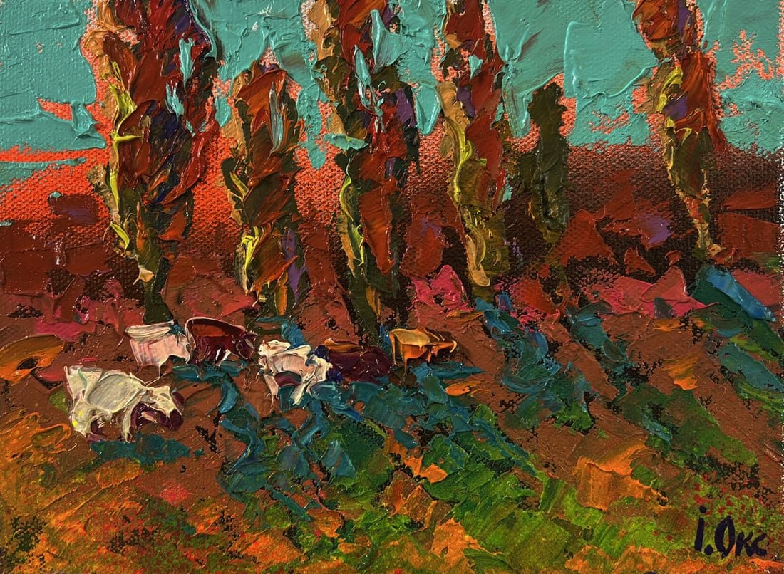 Oil painting Autumn evening in the field Oksana Ivanyuk - 3