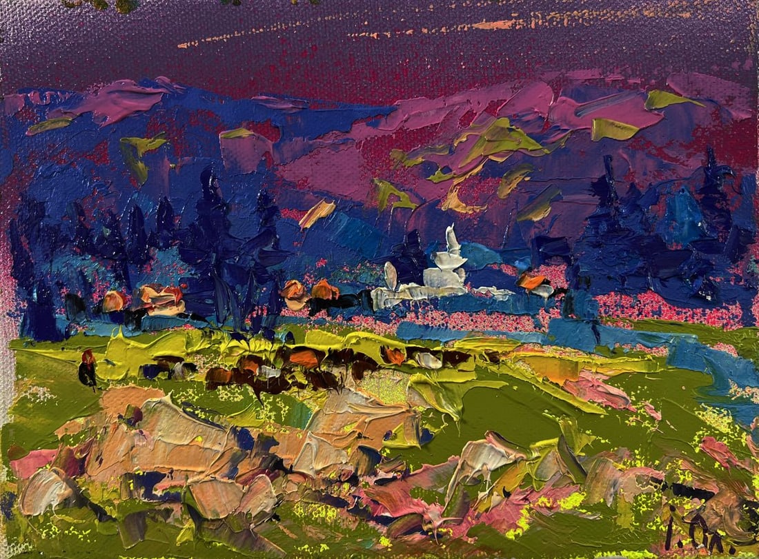 Oil painting Blue nature night Oleksiy Ivanyuk - 3
