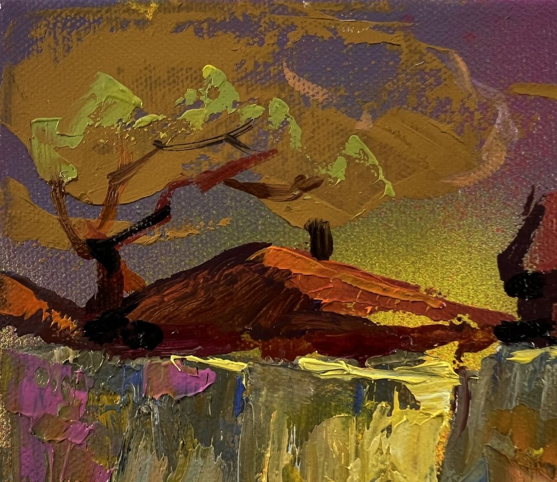 Oil painting Village evening in reflection Oleksiy Ivanyuk - 7