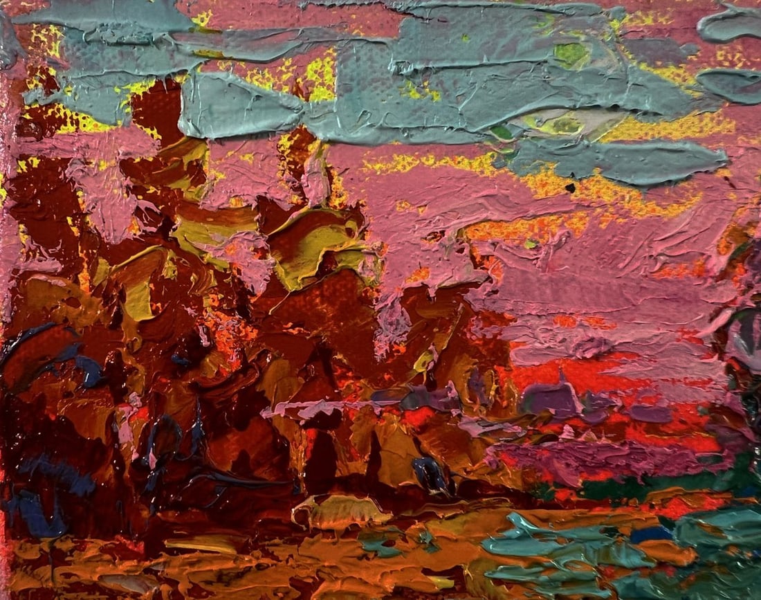 Oil painting Pink evening sunset Oleksiy Ivanyuk - 7