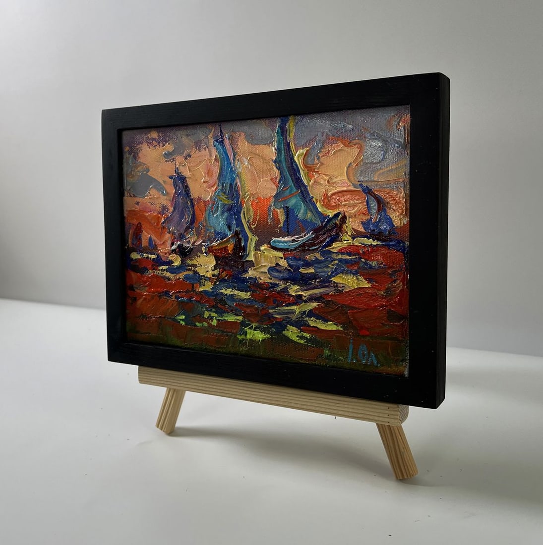 Oil painting Sailboats and orange sunset Oleksiy Ivanyuk - 2