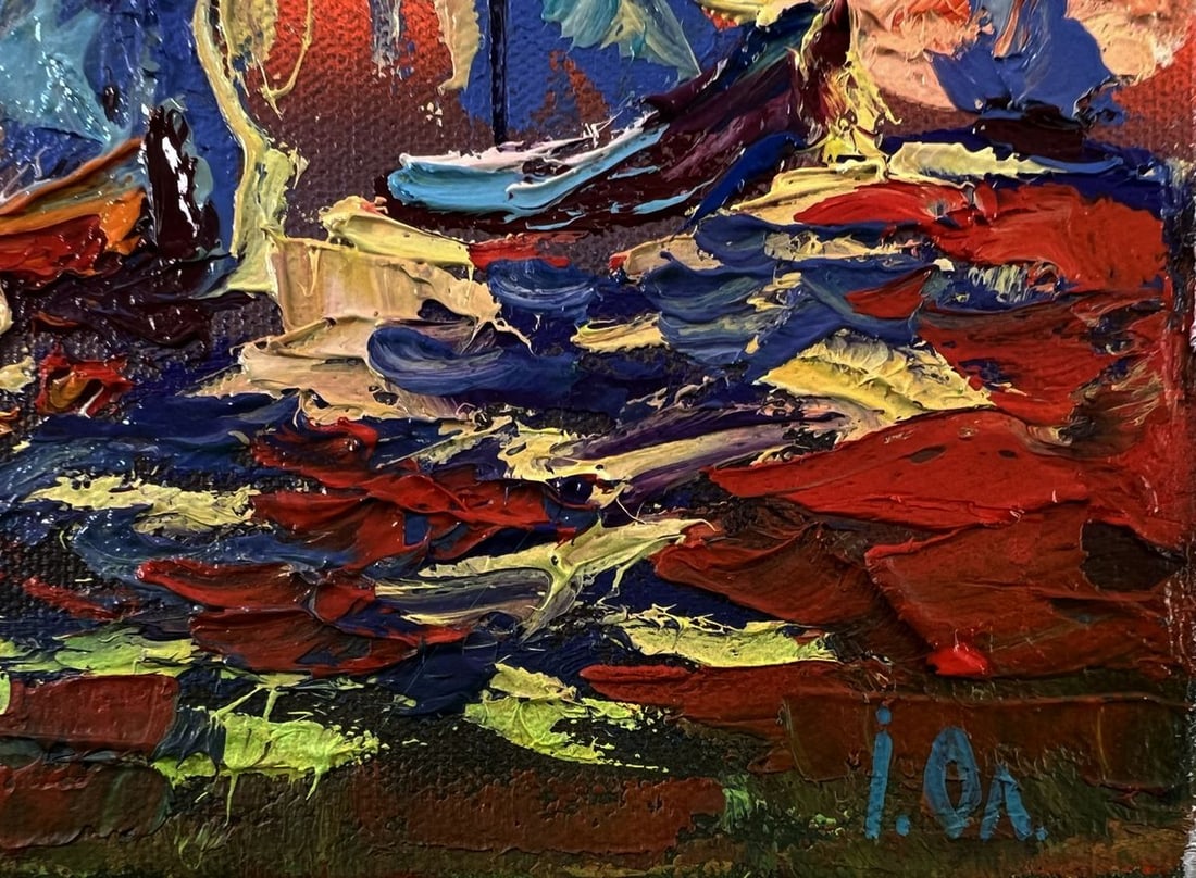 Oil painting Sailboats and orange sunset Oleksiy Ivanyuk - 5