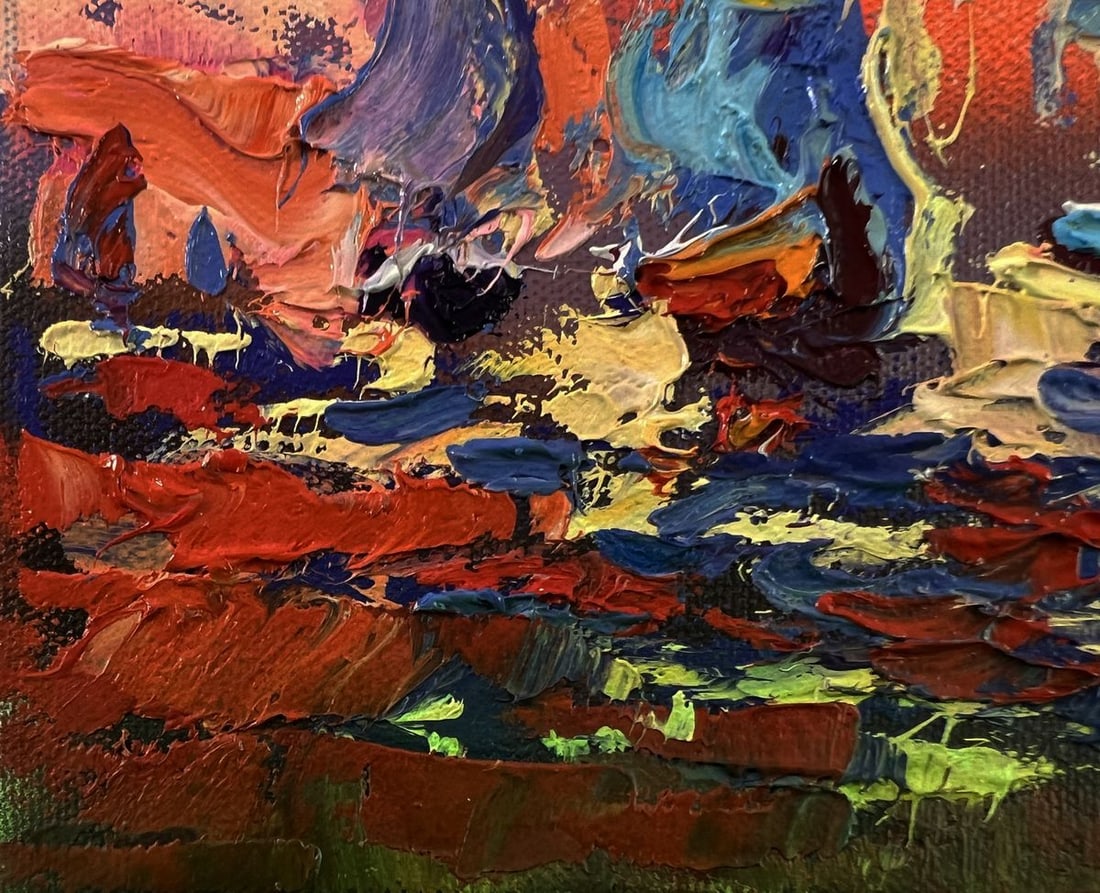 Oil painting Sailboats and orange sunset Oleksiy Ivanyuk - 6