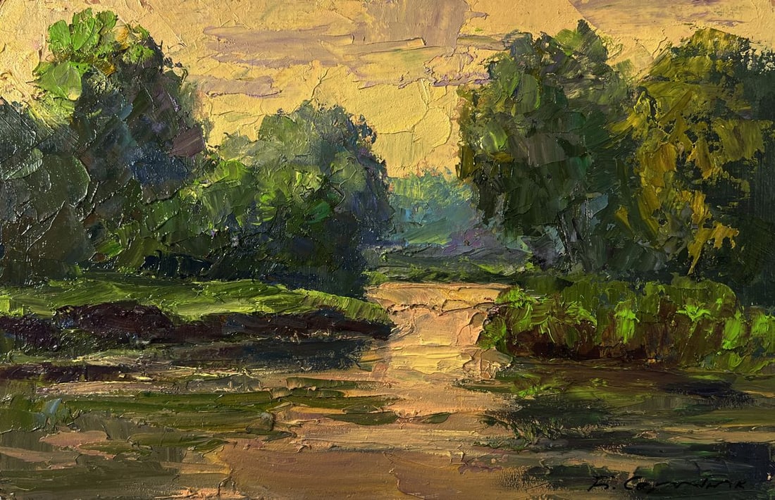 Oil painting Spring sunset over the river Boris Serdyuk - 3