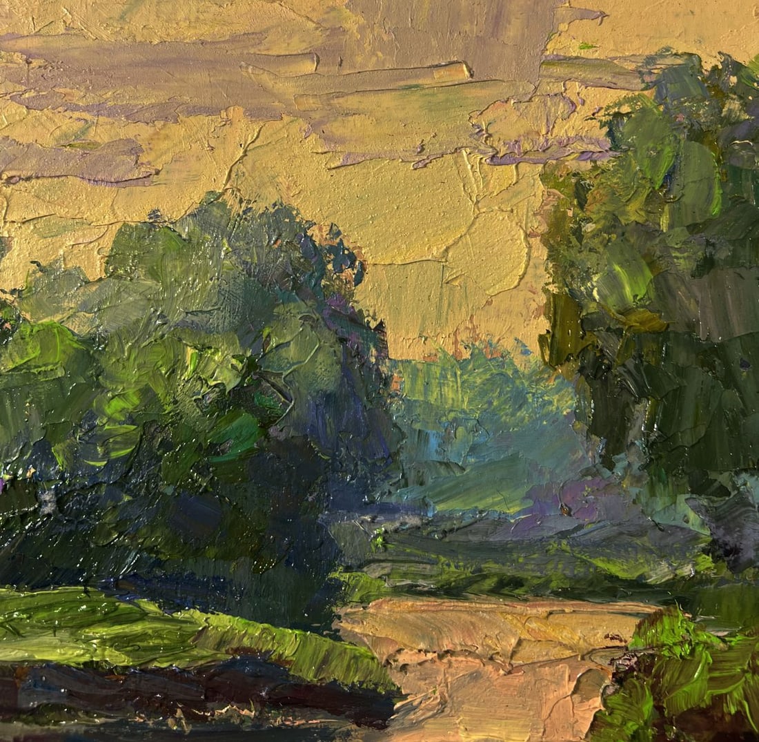 Oil painting Spring sunset over the river Boris Serdyuk - 5