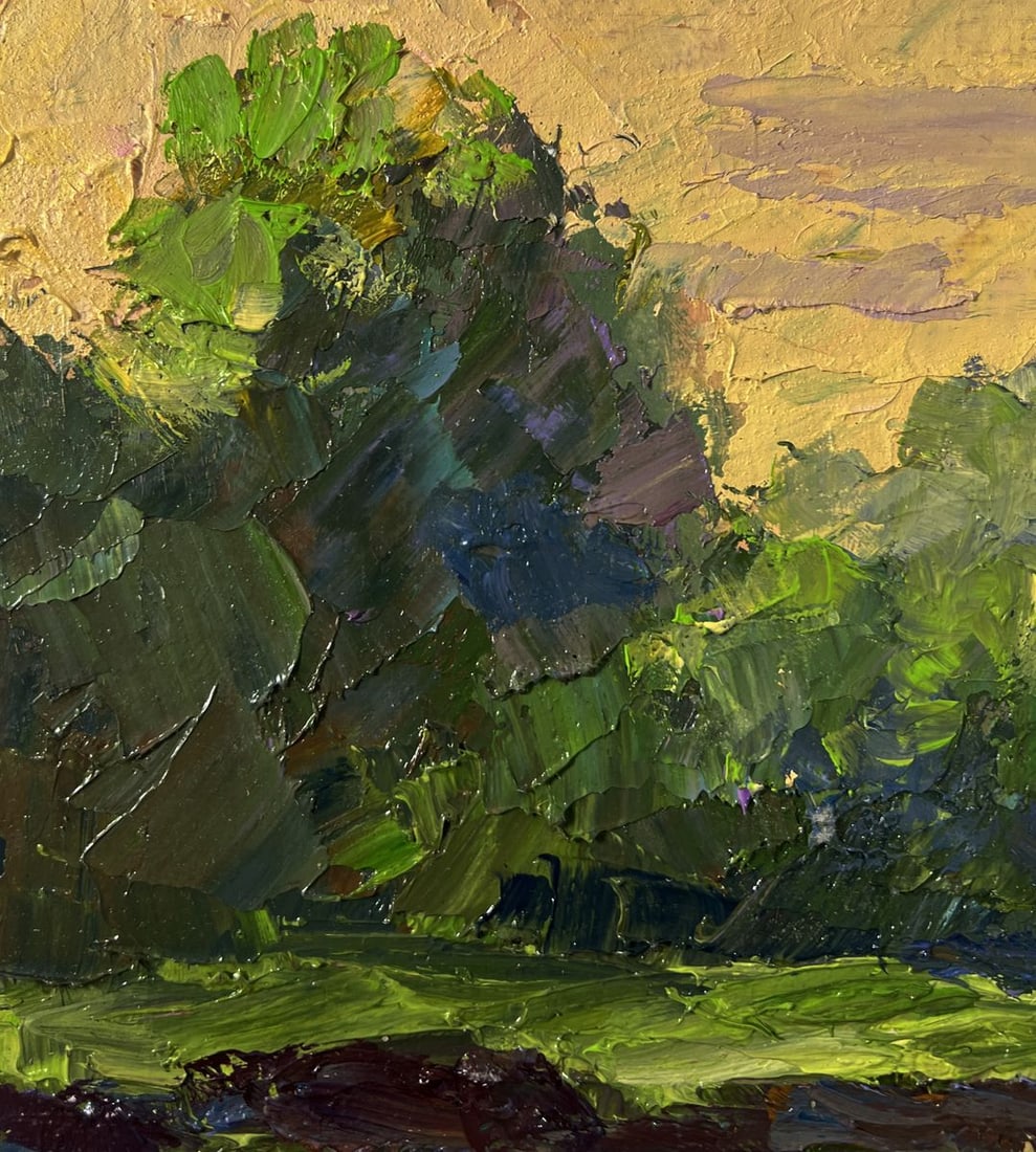 Oil painting Spring sunset over the river Boris Serdyuk - 6