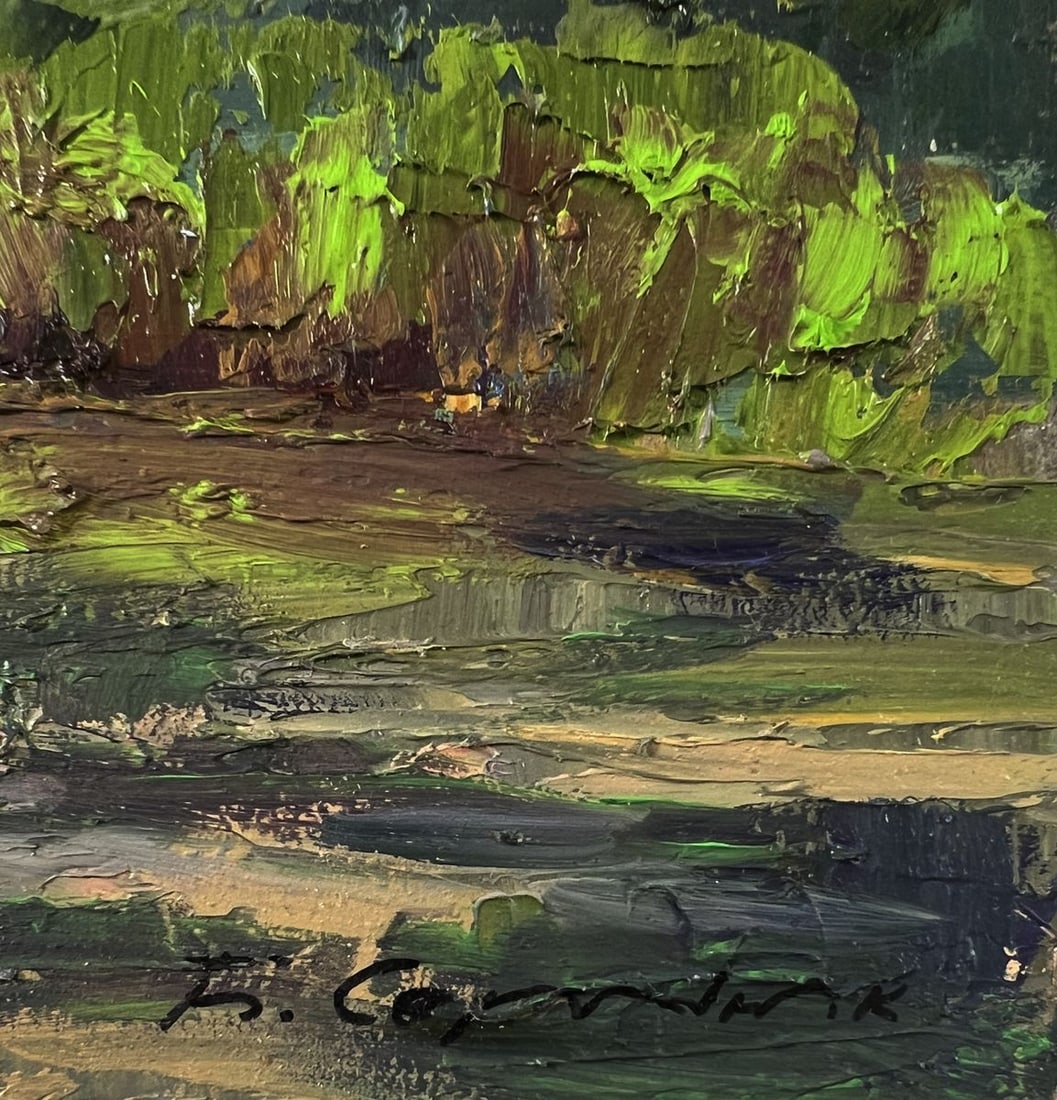 Oil painting Spring sunset over the river Boris Serdyuk - 9