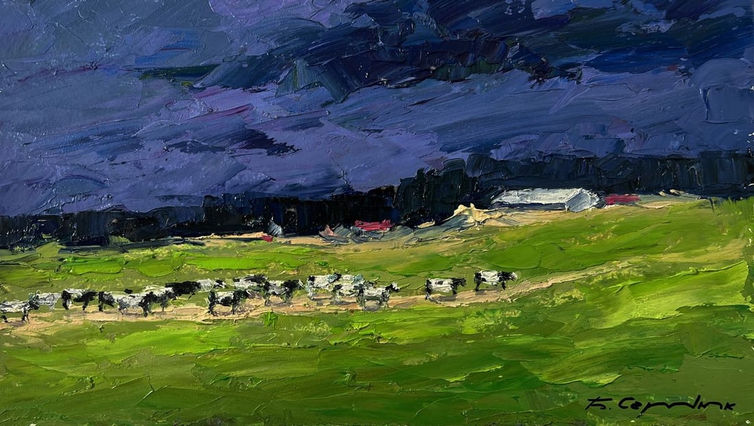 Oil painting Evening field Boris Serdyuk - 3
