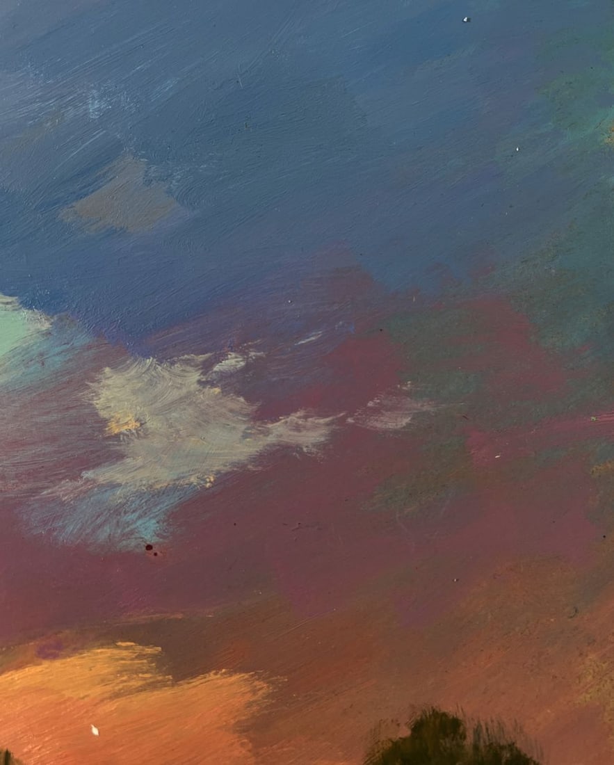Oil painting Orange sunset over the river Yuriy Suprunchuk - 4