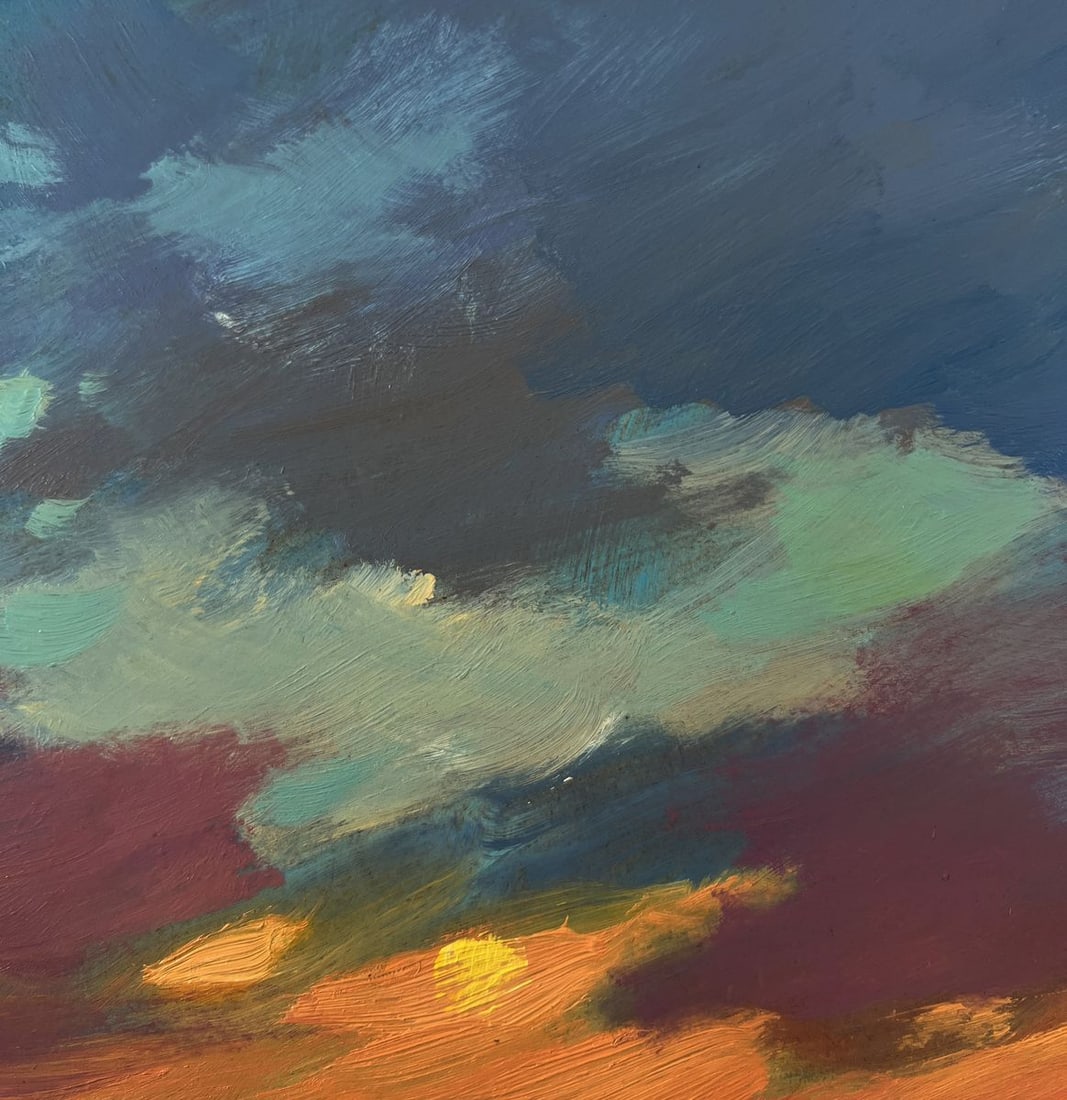 Oil painting Orange sunset over the river Yuriy Suprunchuk - 5