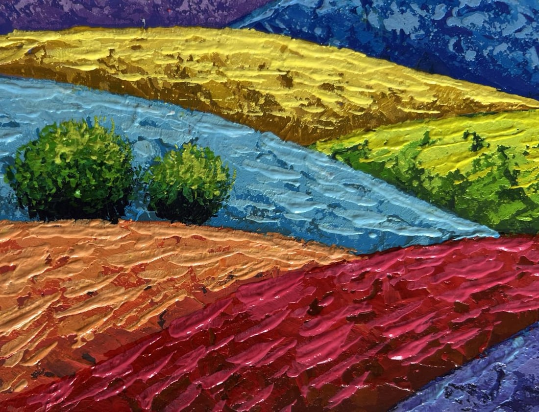 Oil painting Summer sunset over flowering slopes V. Zadorozhnya - 5