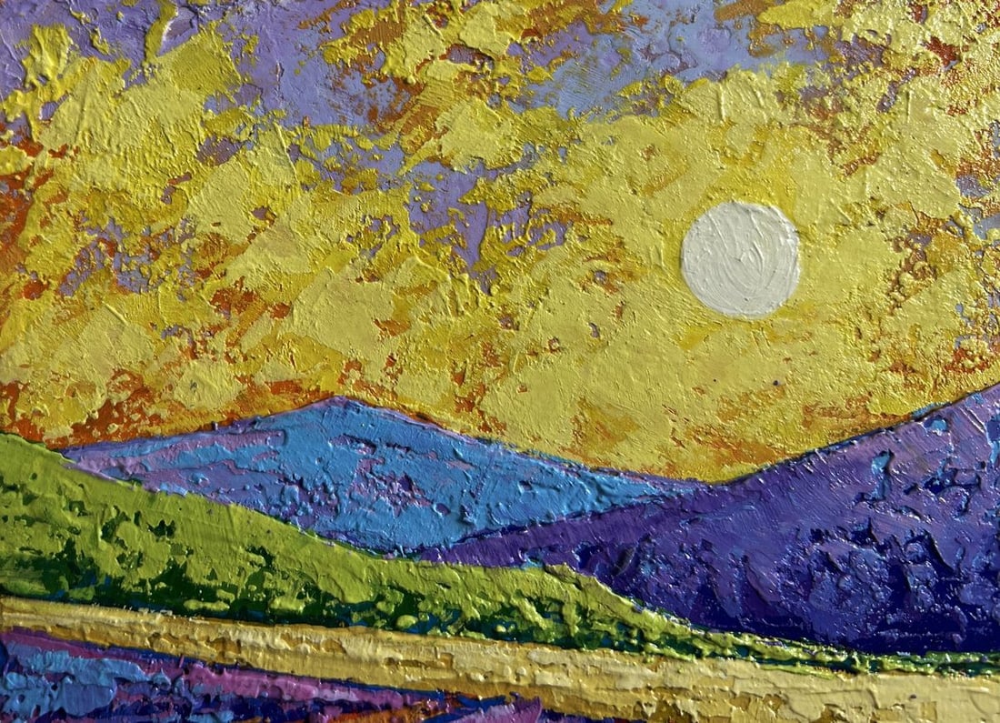Oil painting The sun's rays glide across the meadows V. Zadorozhnya - 5