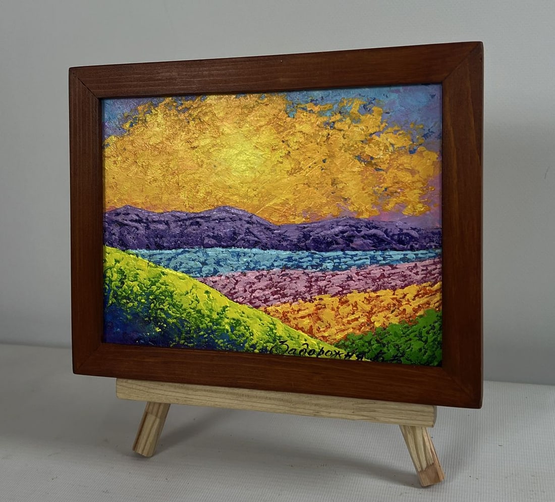 Oil painting Summer flower fields and sunset V. Zadorozhnya - 2