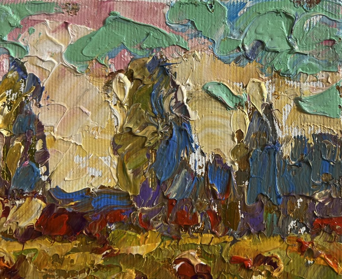 Oil painting Haystacks in the field Alex Kalenyuk - 4