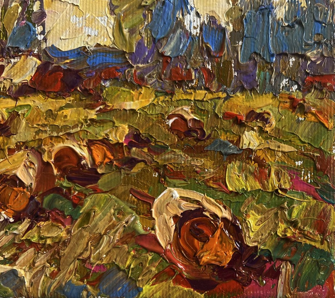 Oil painting Haystacks in the field Alex Kalenyuk - 5