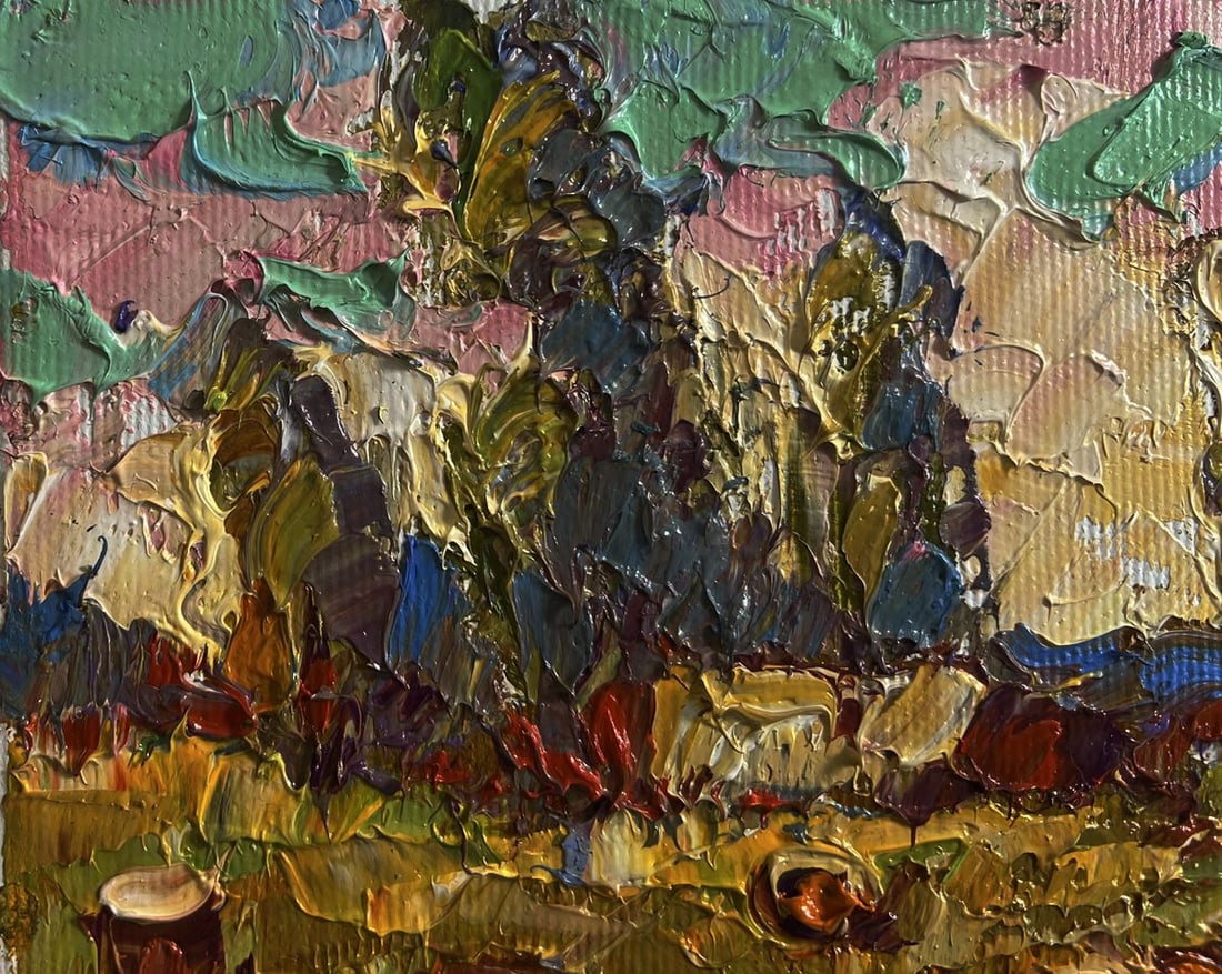 Oil painting Haystacks in the field Alex Kalenyuk - 6