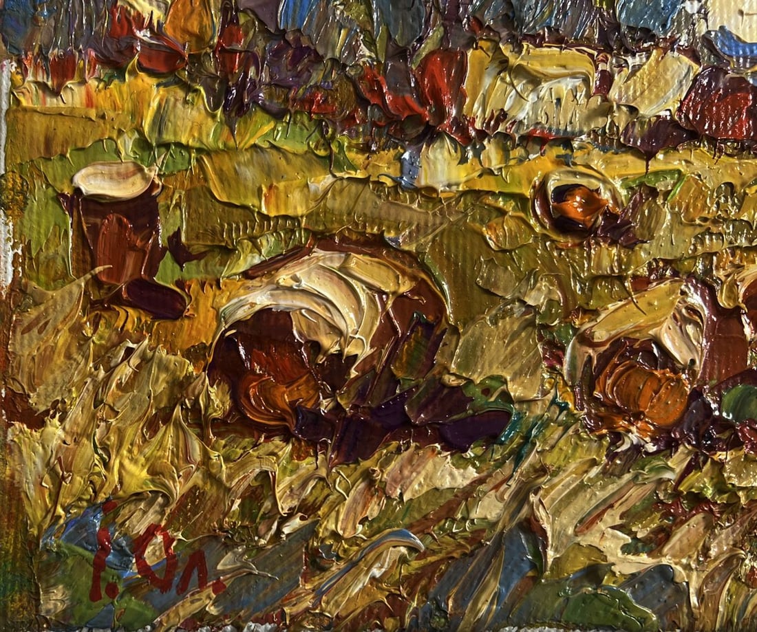 Oil painting Haystacks in the field Alex Kalenyuk - 7