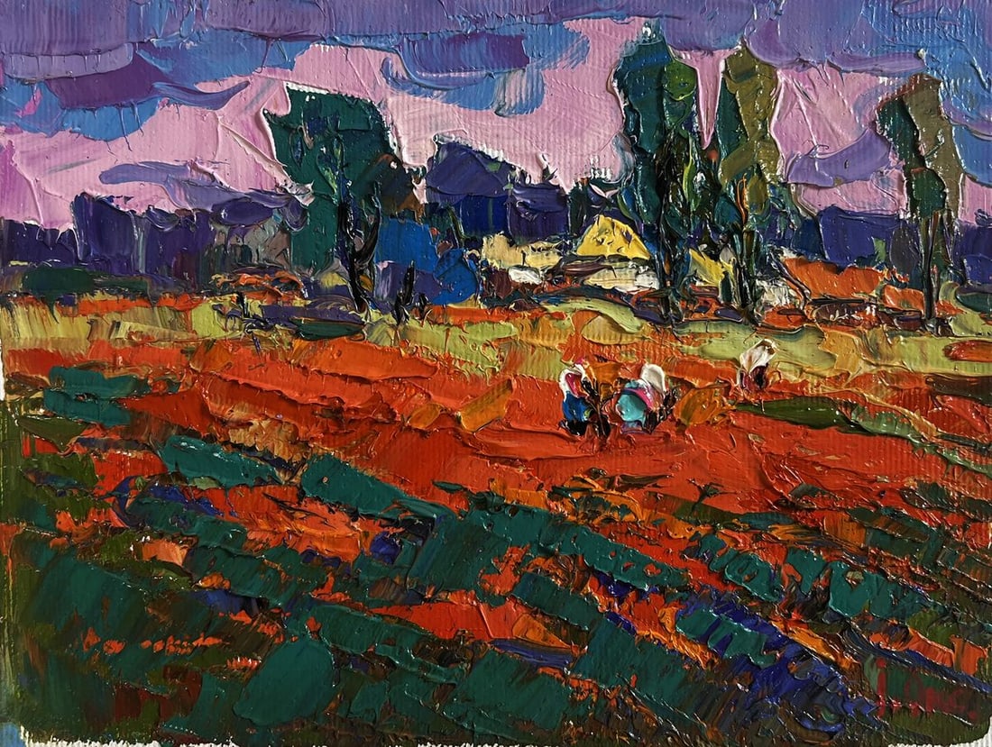 Oil painting Buckwheat stubble Oksana Kalenyuk - 3