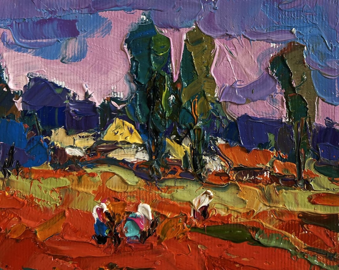 Oil painting Buckwheat stubble Oksana Kalenyuk - 4