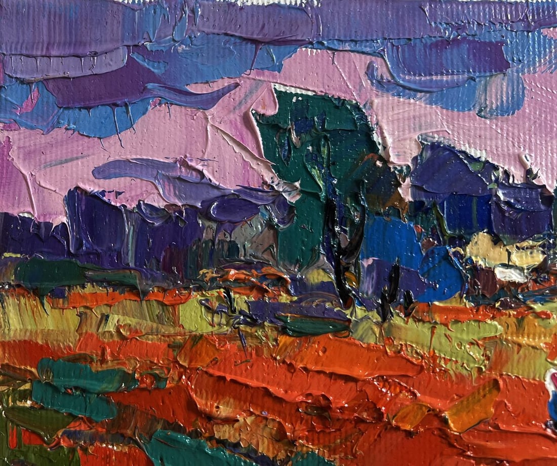 Oil painting Buckwheat stubble Oksana Kalenyuk - 5