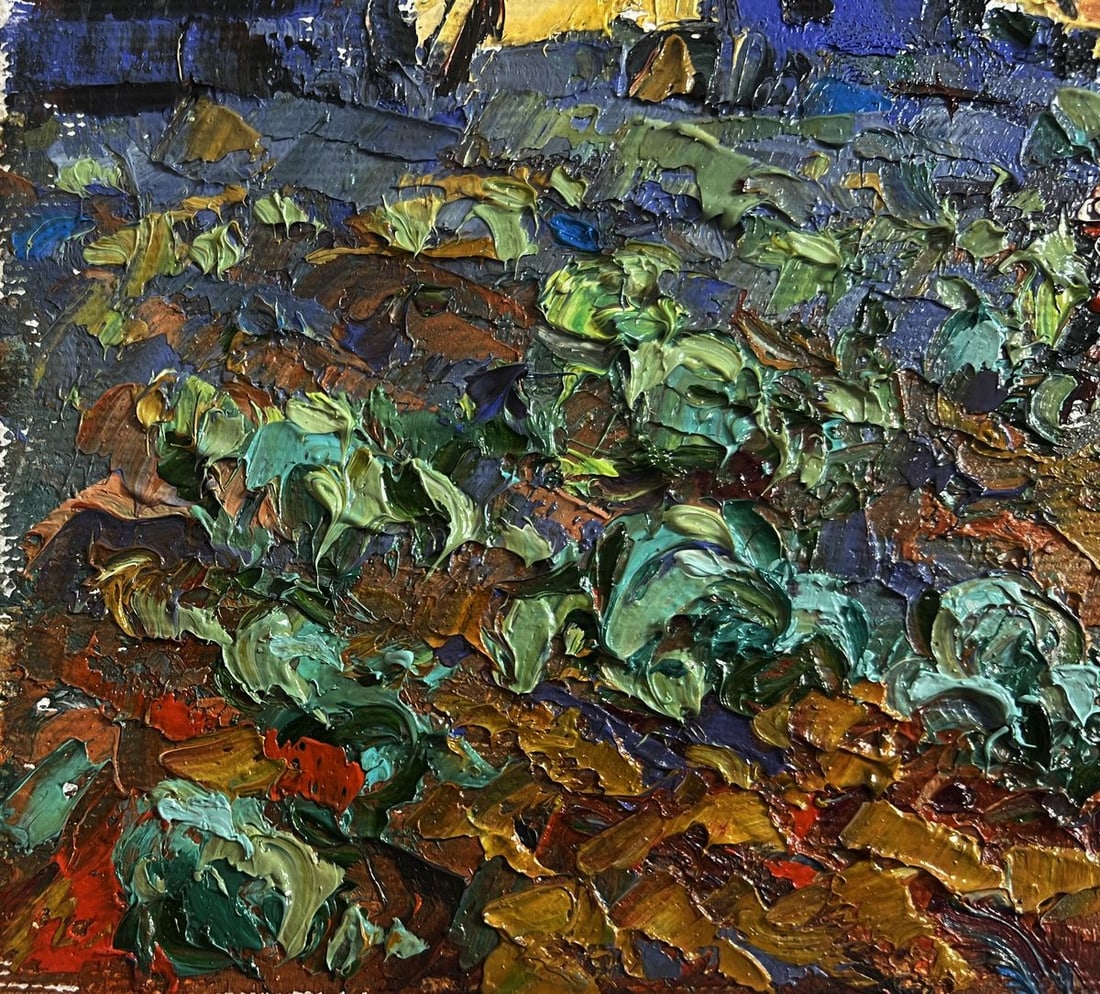 Oil painting Cabbage is being planted in the garden Alex Kalenyuk - 6