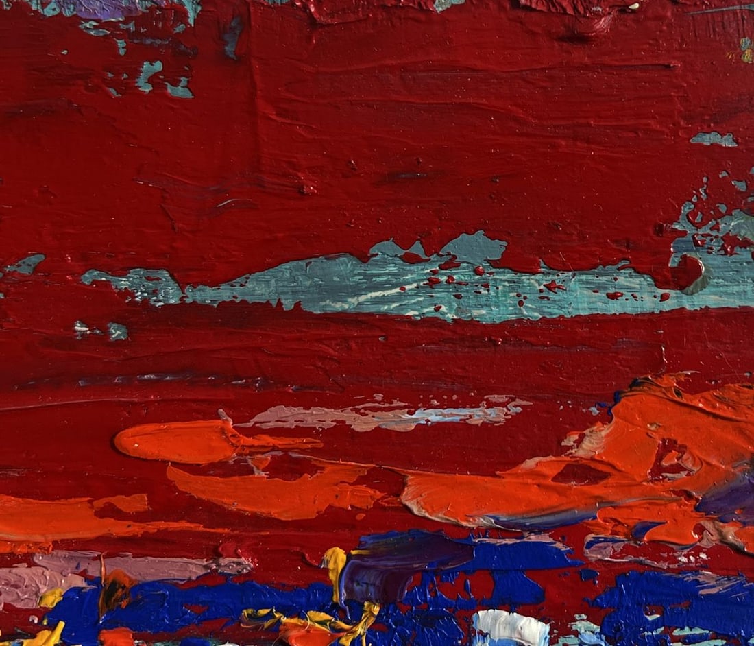 Oil painting Crimson winter evening Alex Kalenyuk - 4