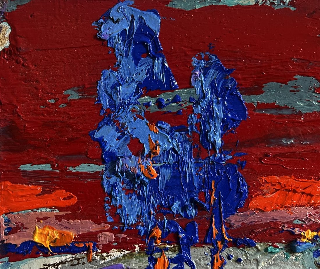 Oil painting Crimson winter evening Alex Kalenyuk - 6