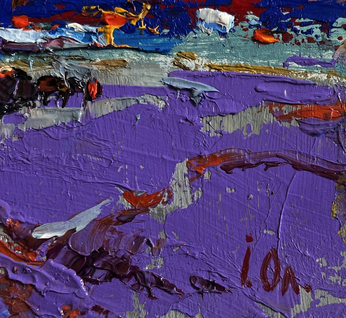 Oil painting Crimson winter evening Alex Kalenyuk - 7