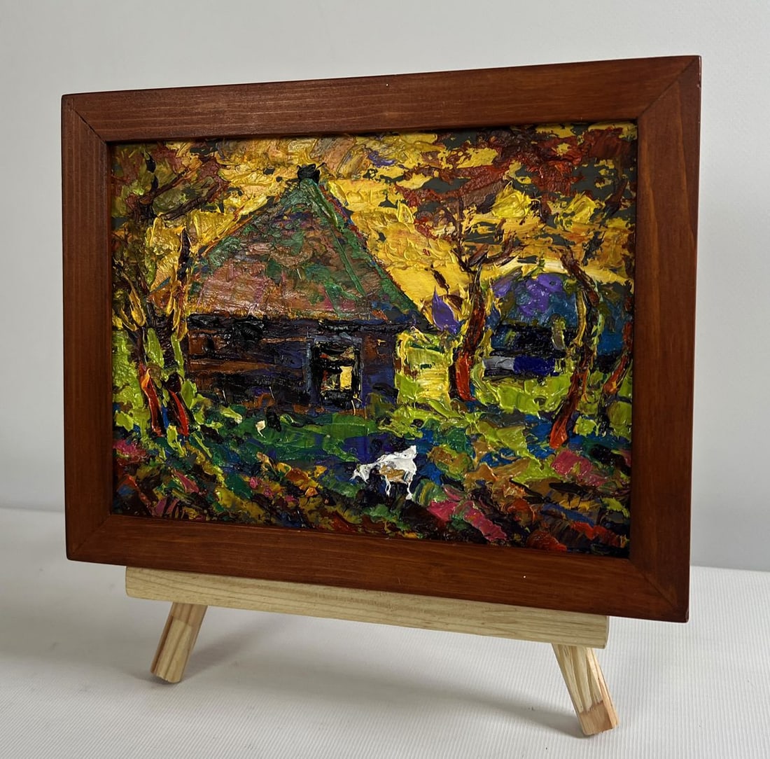Oil painting Warm evening in the village Alex Kalenyuk - 2