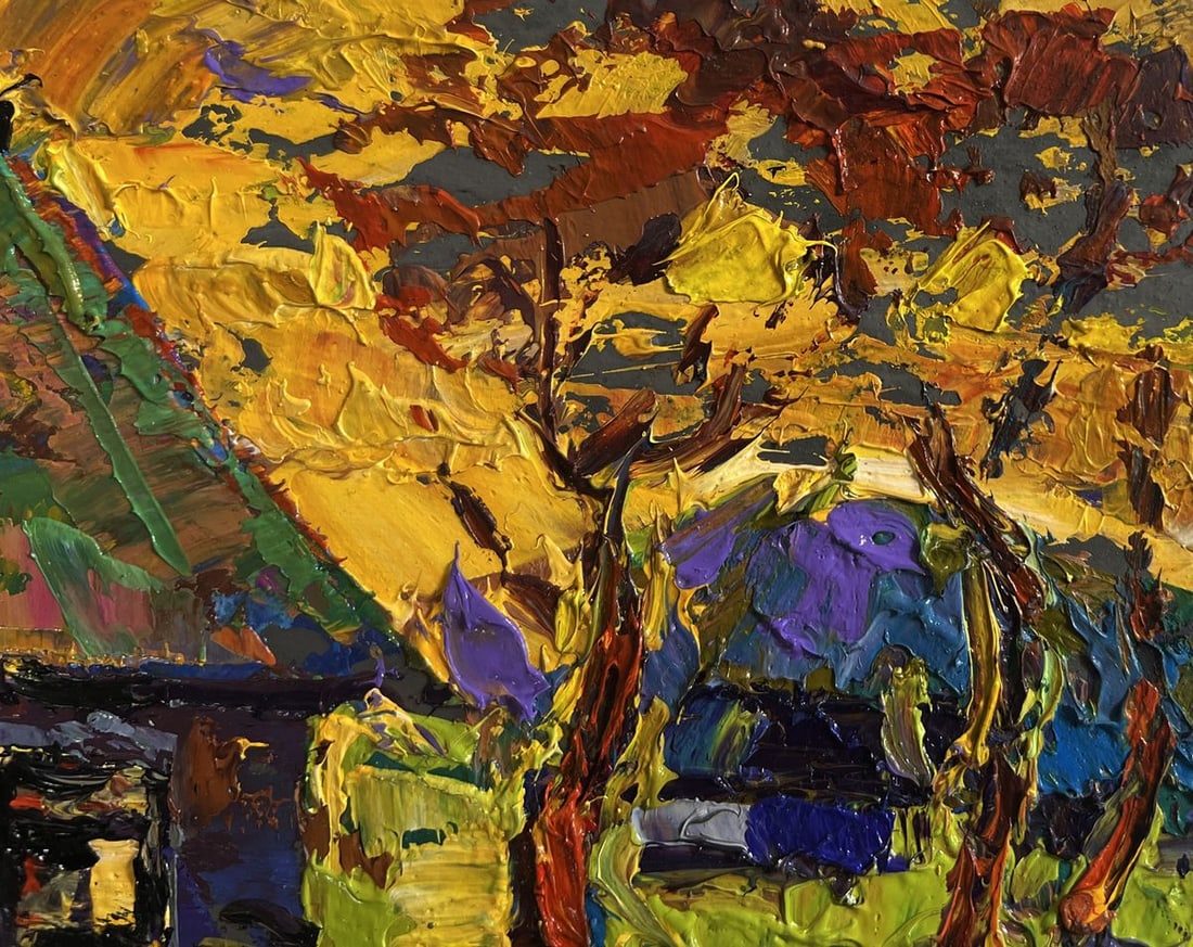 Oil painting Warm evening in the village Alex Kalenyuk - 4