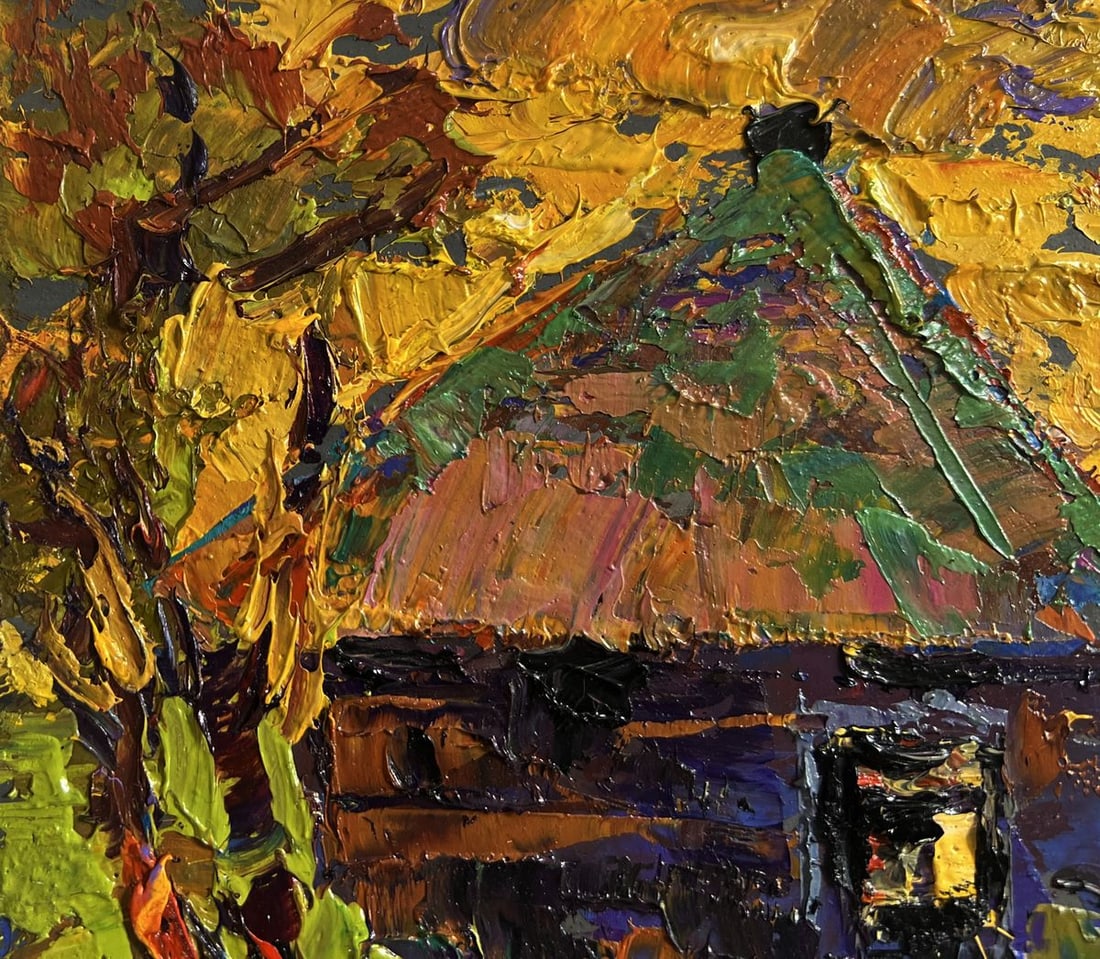 Oil painting Warm evening in the village Alex Kalenyuk - 6