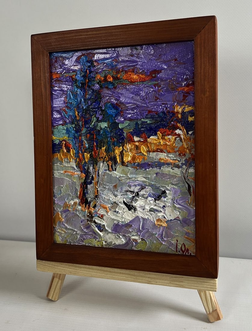 Oil painting Quiet winter evening Alex Kalenyuk - 2