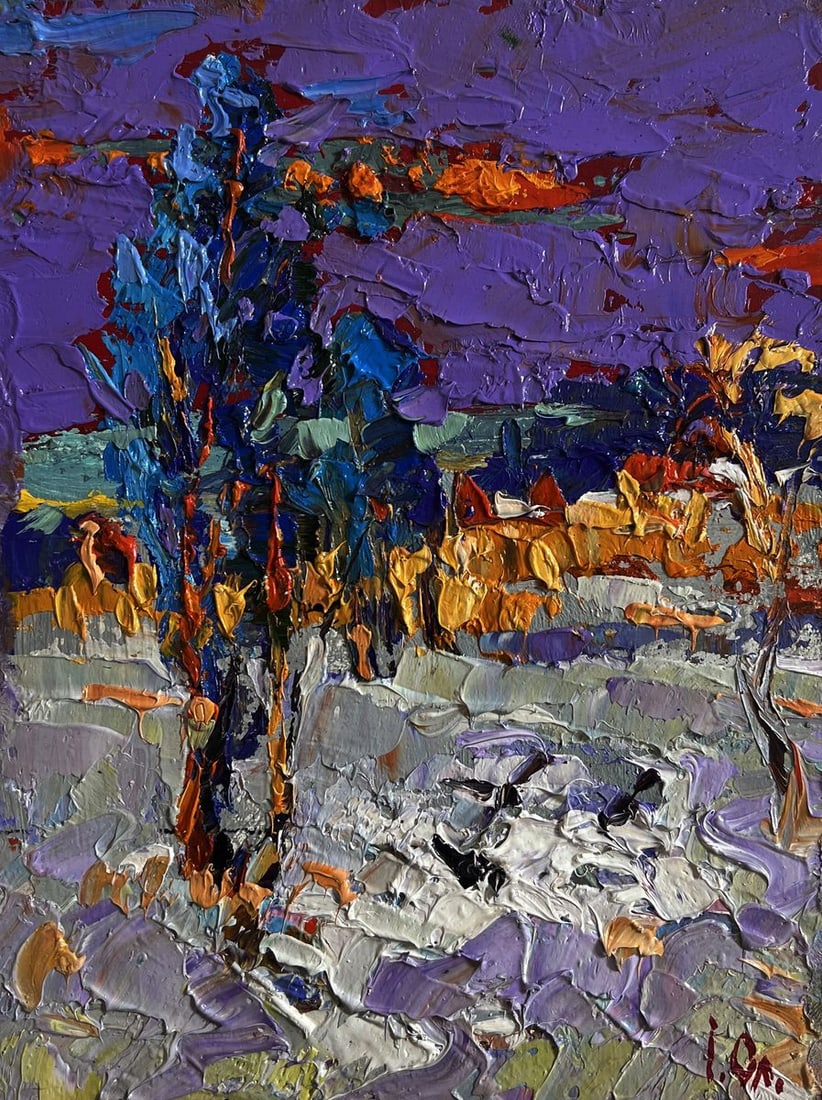 Oil painting Quiet winter evening Alex Kalenyuk - 3