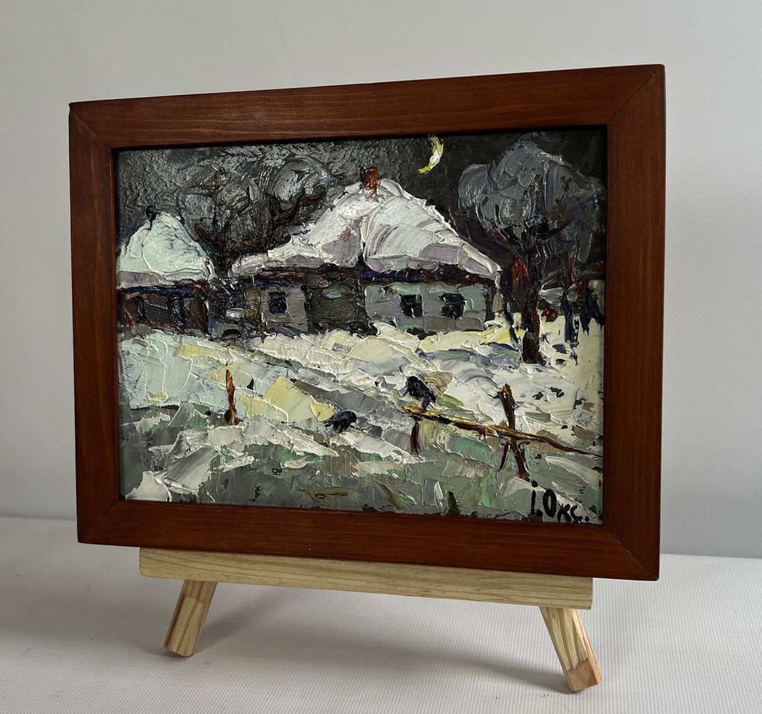 Oil painting Moonlit winter night Oksana Kalenyuk - 2
