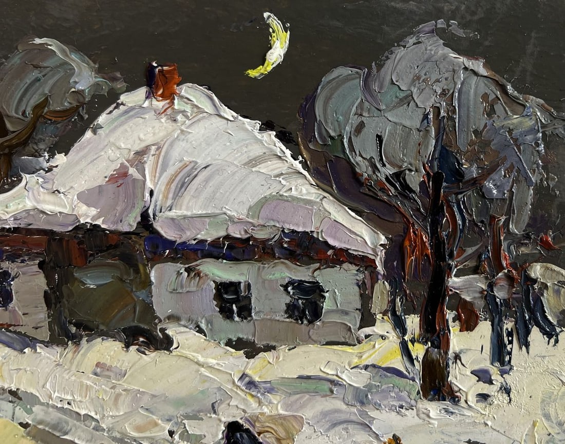 Oil painting Moonlit winter night Oksana Kalenyuk - 4