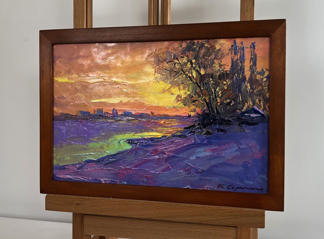 Oil painting The winter morning begins Boris Serdyuk - 2