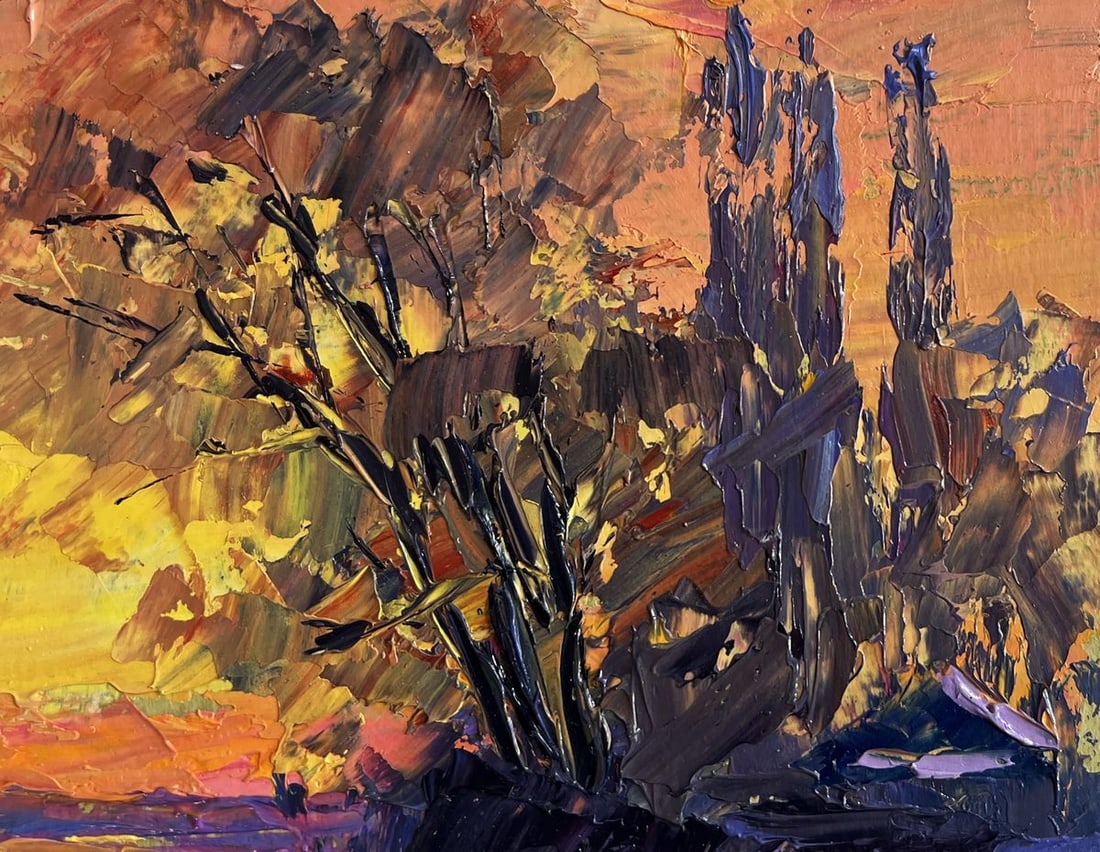 Oil painting The winter morning begins Boris Serdyuk - 4