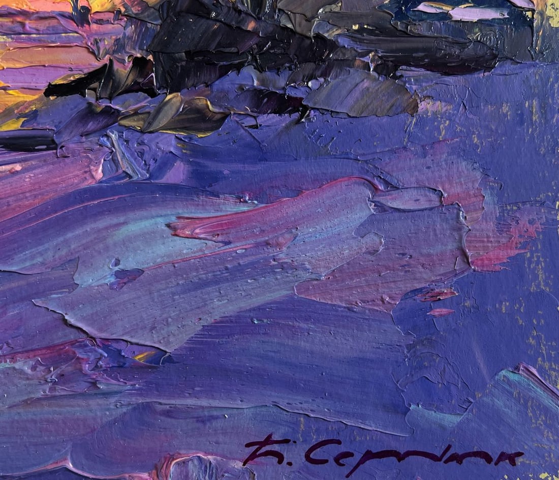 Oil painting The winter morning begins Boris Serdyuk - 9