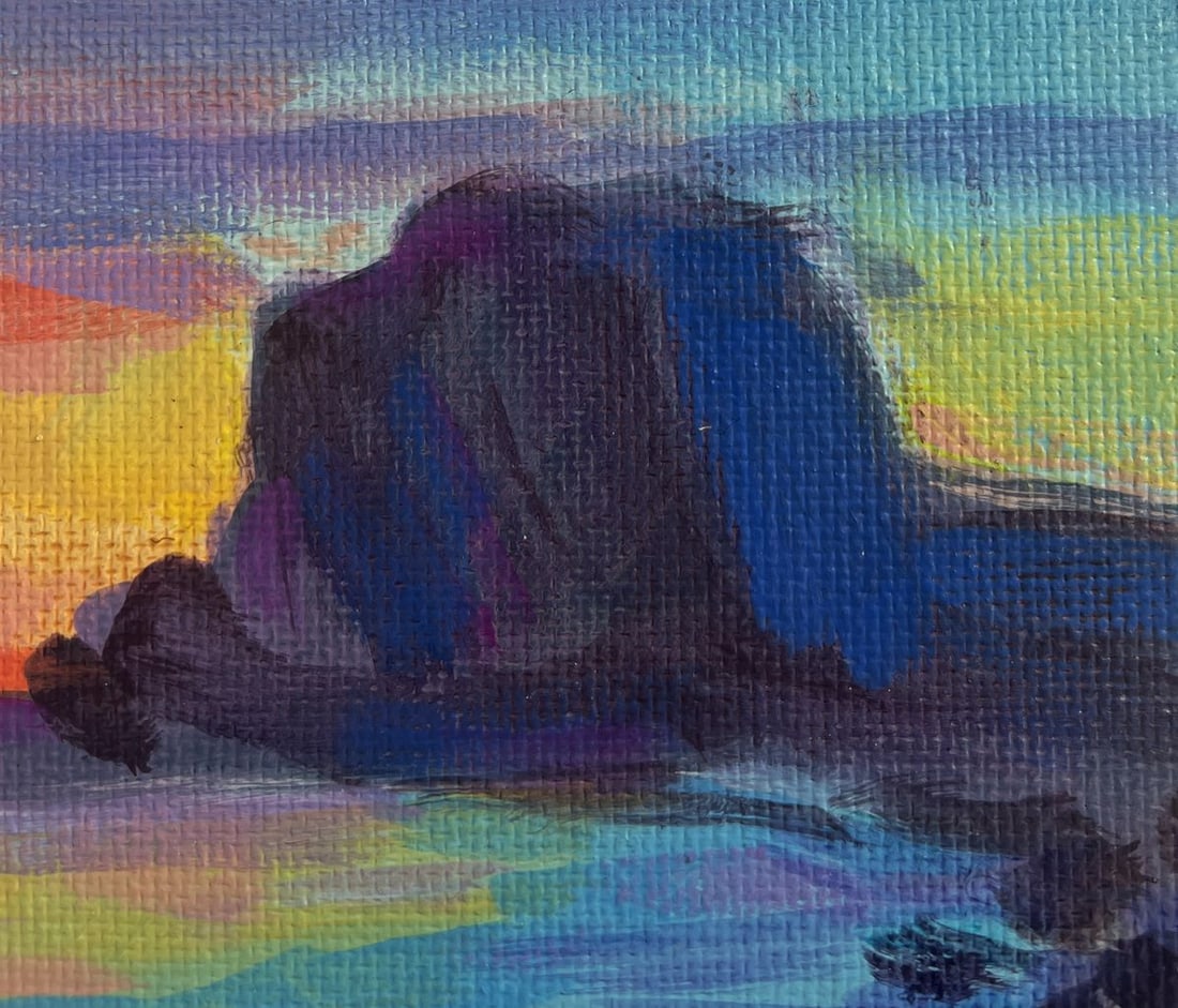Acrylic painting Reflection of sunset in the sea Mykhailo Patskan - 4