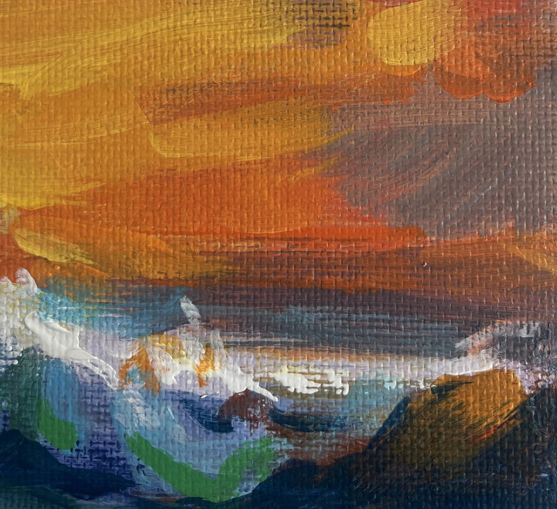 Acrylic painting The Romance of Sea Sunsets Mykhailo Patskan - 4