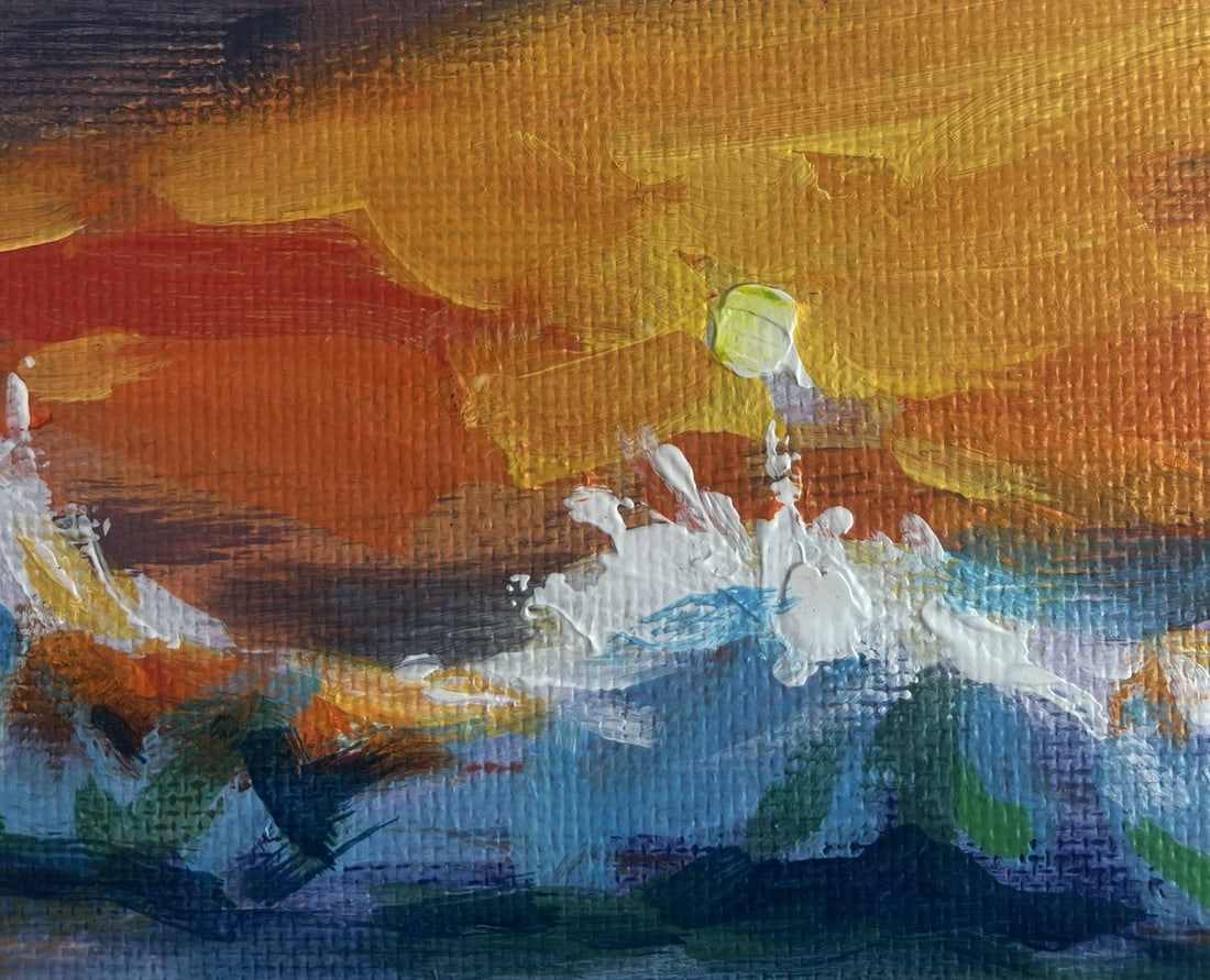 Acrylic painting The Romance of Sea Sunsets Mykhailo Patskan - 5