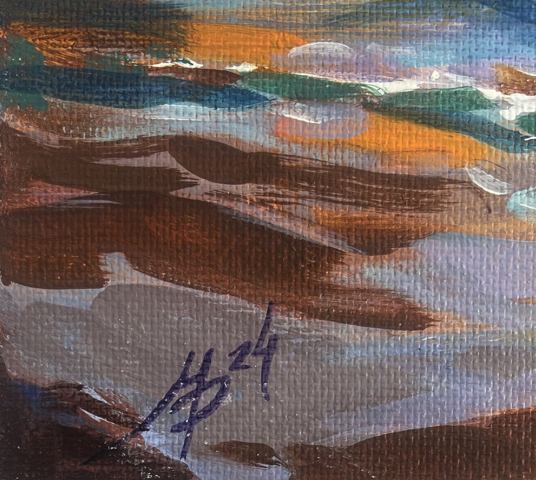 Acrylic painting The Romance of Sea Sunsets Mykhailo Patskan - 9