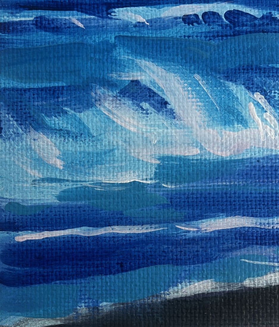 Acrylic painting The moon illuminates the sea Mykhailo Patskan - 7